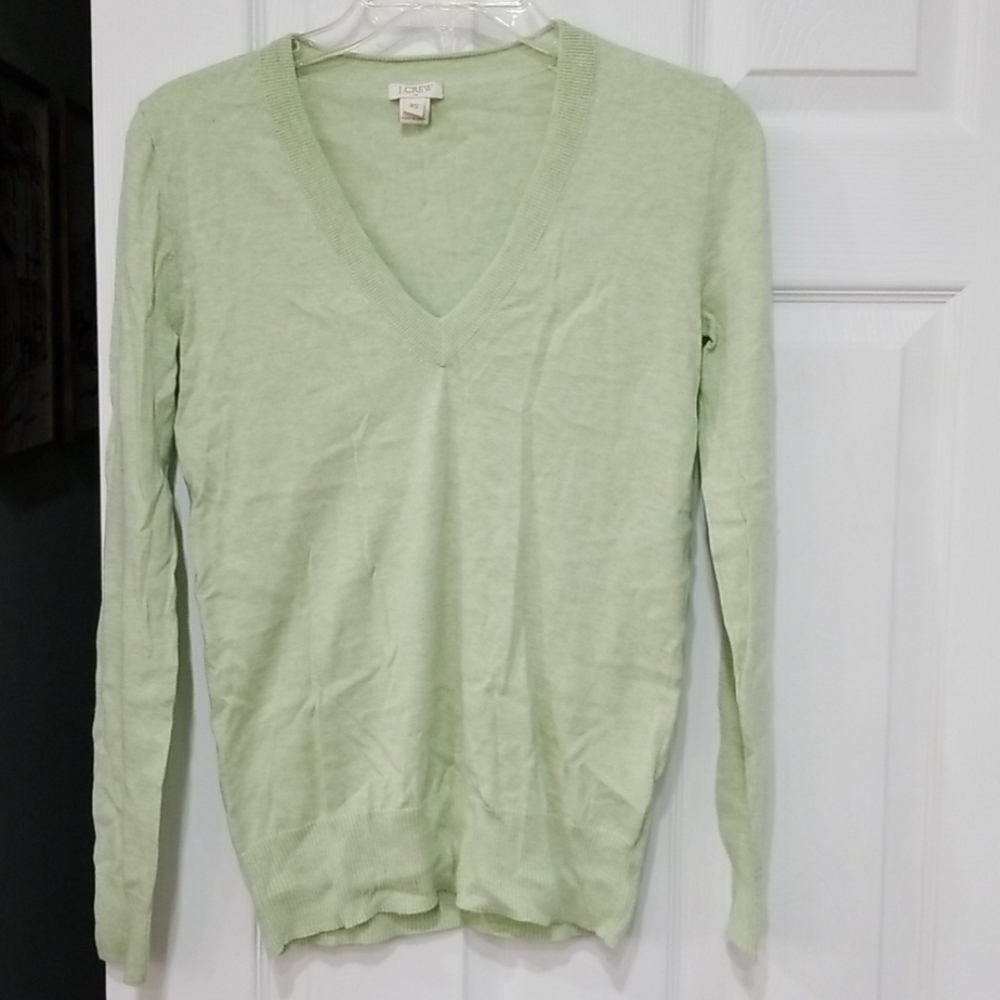 J.Crew Light Green V neck Sweater